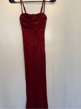 Windsor Deep Red Velvet Maxi Slip Dress